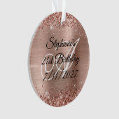 Glittery Roos Gold Foil 21st Birthday Ornament (voorkant)