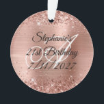 Glittery Roos Gold Foil 21st Birthday Ornament<br><div class="desc">Creëer je eigen ornament acrylkeepomwille voor haar speciale mijlpaal 21-jarig feest. Dit is een zeer fancy stijl van het kalligrafische manuscript met decoratieve bloei, zodat kunt u voor verschillende brieven moeten centreren. U kunt het monogram behouden of verwijderen. Faux glitter met roos glitter tegen een coördinerend faux glanzend geborsteld metaal...</div>