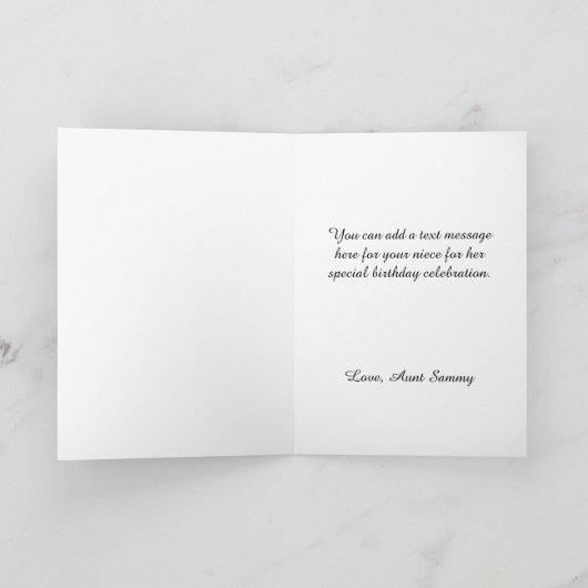 Glittery Roos Gold Foil 2 Happy Birthday Kaart (Binnen)