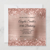 Glittery Roos Gold Foil 30th Birthday Kaart (Voorkant)