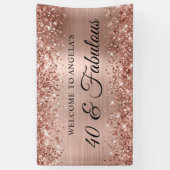 Glittery Roos Gold Foil 40 & Fantastisch welkom Spandoek (Verticaal)
