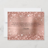 Glittery Roos Gold Foil 40th Birthday Bedankkaart (Achterkant)