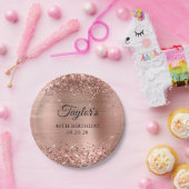 Glittery Roos Gold Foil 40th Birthday Papieren Bordje (Feest)