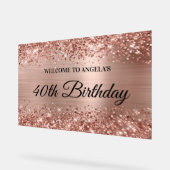 Glittery Roos Gold Foil 40th Birthday Welkom Acryl Bord (Hoek)