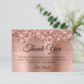 Glittery Roos Gold Foil 60th Birthday Bedankkaart (Staand voorkant)