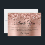 Glittery Roos Gold Foil 60th Birthday Bedankkaart<br><div class="desc">Faux roos Gold glitter, blush and roos gold ombre folie digital art, met white sparkle graphics met een dankjewel tekstbericht voor je 60ste verjaardag. Creëer je eigen flat bedankt je kaarten voor je speciale verjaardag. Alle folie en glanzen zijn digitale afbeeldingen die als een foto op het product worden afgedrukt....</div>