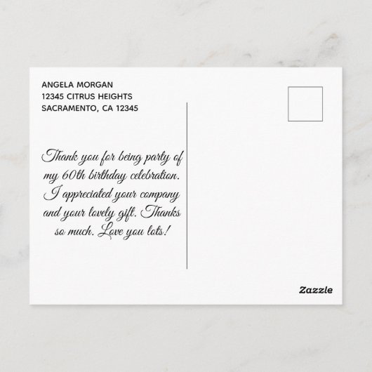 Glittery Roos Gold Foil 60th Birthday Hartelijk da Briefkaart (Achterkant)