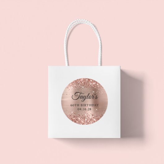 Glittery Roos Gold Foil 60th Birthday Ronde Sticker