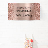 Glittery Roos Gold Foil 60th Birthday Spandoek (Insitu)