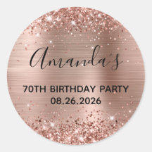 Glittery Roos Gold Foil 70th Birthday Party