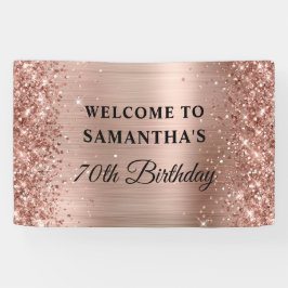 Glittery Roos Gold Foil 70th Birthday Spandoek