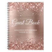 Glittery Roos Gold Foil 80th Birthday Guestbook Notitieboek (Voorkant)