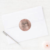 Glittery Roos Gold Foil 80th Birthday Ronde Sticker (Envelop)