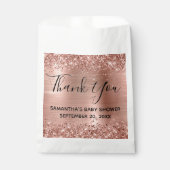 Glittery Roos Gold Foil Baby shower Hartelijk dank Bedankzakje (Voorkant)