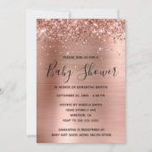 Glittery Roos Gold Foil Baby shower Kaart (Voorkant)