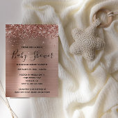Glittery Roos Gold Foil Baby shower Kaart