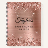Glittery Roos Gold Foil Baby shower Notitieboek (Voorkant)