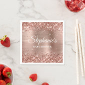Glittery Roos Gold Foil Baby shower Servet (Insitu)