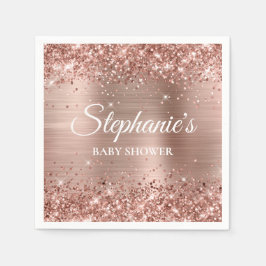 Glittery Roos Gold Foil Baby shower Servet