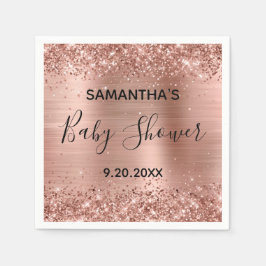 Glittery Roos Gold Foil Baby shower Servet