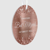Glittery Roos Gold Foil Bat Mitzvah Ornament (voorkant)