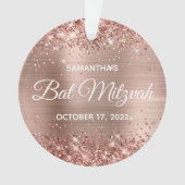 Glittery Roos Gold Foil Bat Mitzvah Ornament (voorkant)