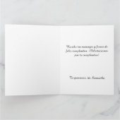 Glittery Roos Gold Foil Big Feliz Cumpleaños Kaart (Binnen)