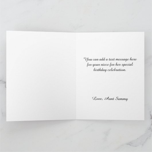 Glittery Roos Gold Foil Big Happy Birthday Kaart (Binnen)