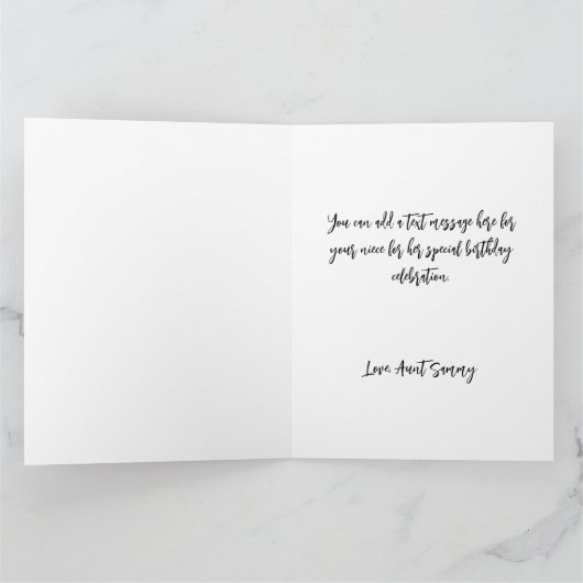 Glittery Roos Gold Foil Big Joyeux Anniversaire Kaart (Binnen)