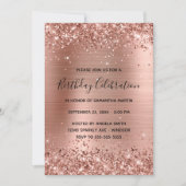 Glittery Roos Gold Foil Birthday Celebration Kaart (Voorkant)