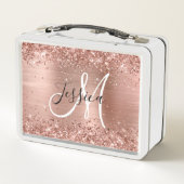 Glittery Roos Gold Foil Black en White Monogram (Achterkant)