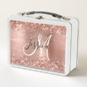 Glittery Roos Gold Foil Black en White Monogram (Voorkant)