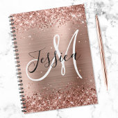 Glittery Roos Gold Foil Black en White Monogram Notitieboek