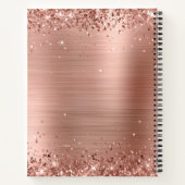 Glittery Roos Gold Foil Black en White Monogram Notitieboek (Achterkant)