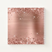 Glittery Roos Gold Foil Bride & Groom Weddenschap Notitieboek (Achterkant)