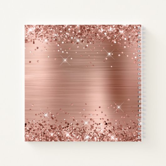 Glittery Roos Gold Foil Bride & Groom Weddenschap Notitieboek (Achterkant)