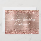 Glittery Roos Gold Foil Classic Happy Birthday Kaart (Voorkant)