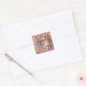 Glittery Roos Gold Foil Cute Heart Ondertekend exe Vierkante Sticker (Envelop)