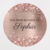 Glittery Roos Gold Foil Elegant Calligraphy Book Labels (Design 2)