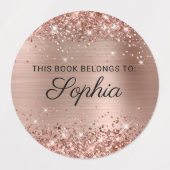 Glittery Roos Gold Foil Elegant Calligraphy Book Labels (Design 1)