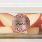 Glittery Roos Gold Foil Elegant Calligraphy Book Labels (Aangebracht)