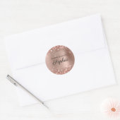 Glittery Roos Gold Foil Elegant Calligraphy Book Ronde Sticker (Envelop)