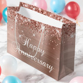 Glittery Roos Gold Foil Fancy Happy Jubileum Groot Cadeauzakje