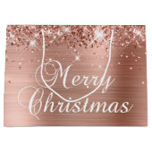 Glittery Roos Gold Foil Fancy kerst Groot Cadeauzakje (Voorkant)