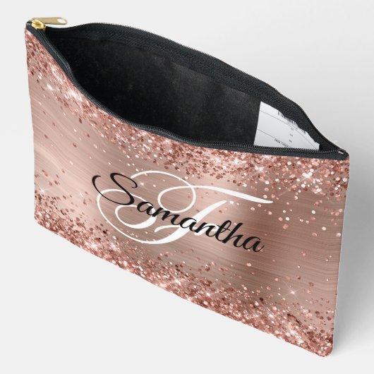 Glittery Roos Gold Foil Fancy Monogram Etui (Open)