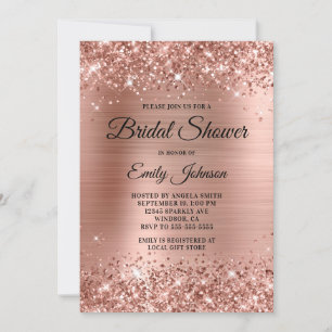 Glittery Roos Gold Foil Fancy Script Vrijgezellenf Kaart