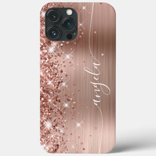 Glittery Roos Gold Foil Girly Glam Signature Case-Mate iPhone Case (Achterkant)