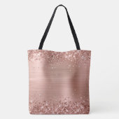 Glittery Roos Gold Foil Girly Monogramed Tote Bag (Achterkant)