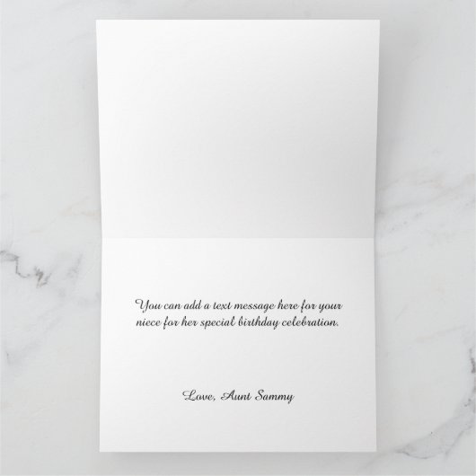 Glittery Roos Gold Foil Happy Birthday Kaart (Binnen)