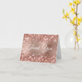 Glittery Roos Gold Foil Hartelijk dank Kaart (Gele Bloem)